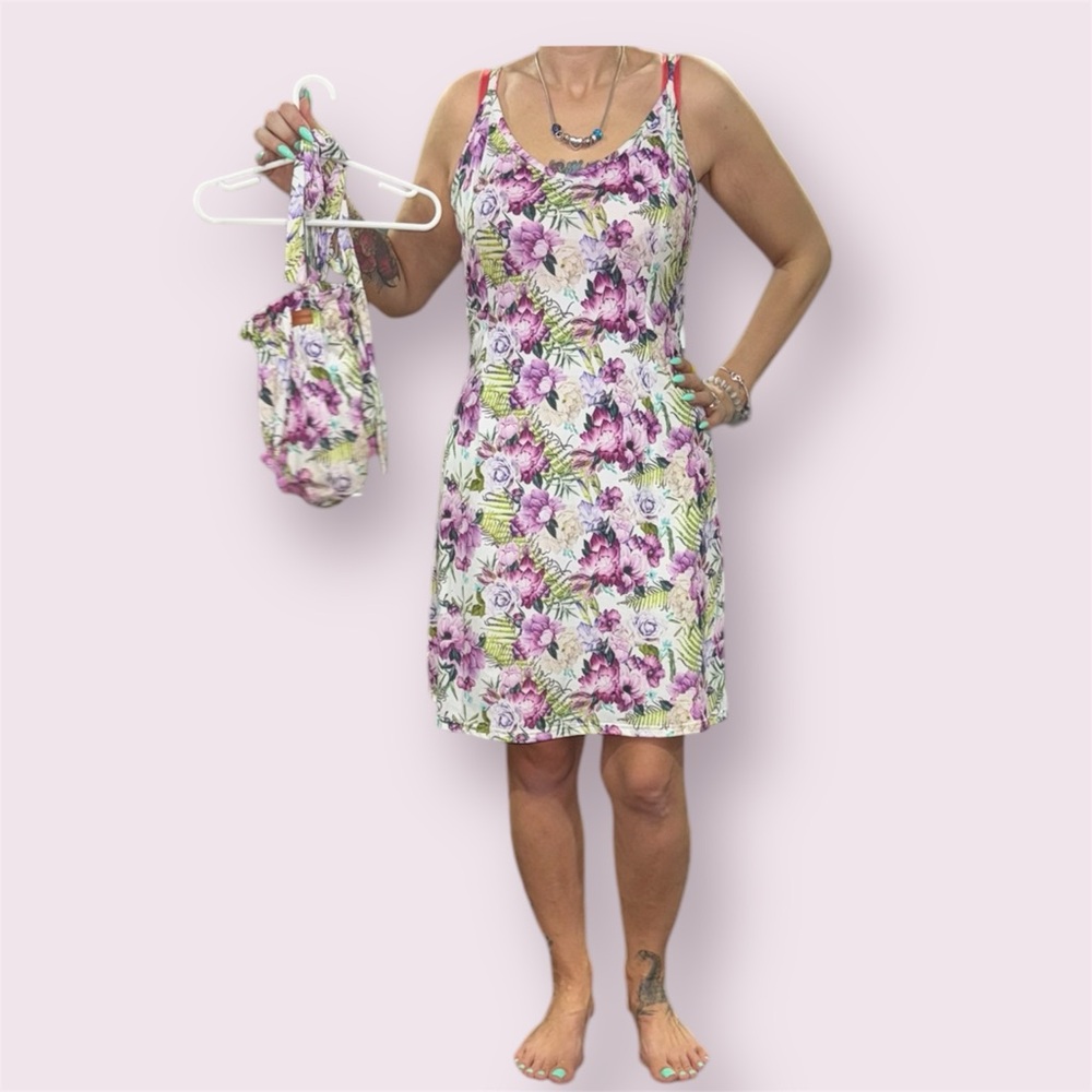 MOMMY AND ME Floral Sleeveless Dress with Matching Baby Romper